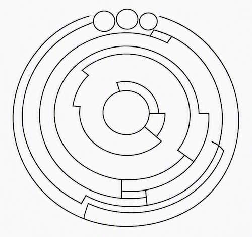 Representation of the Barbury Castle Pi crop formation
